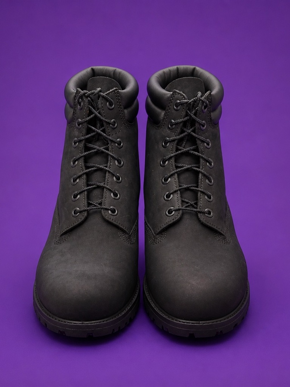 Black Timberland boots with ortho light Men's Black Lace-Up Padded Collar Boots